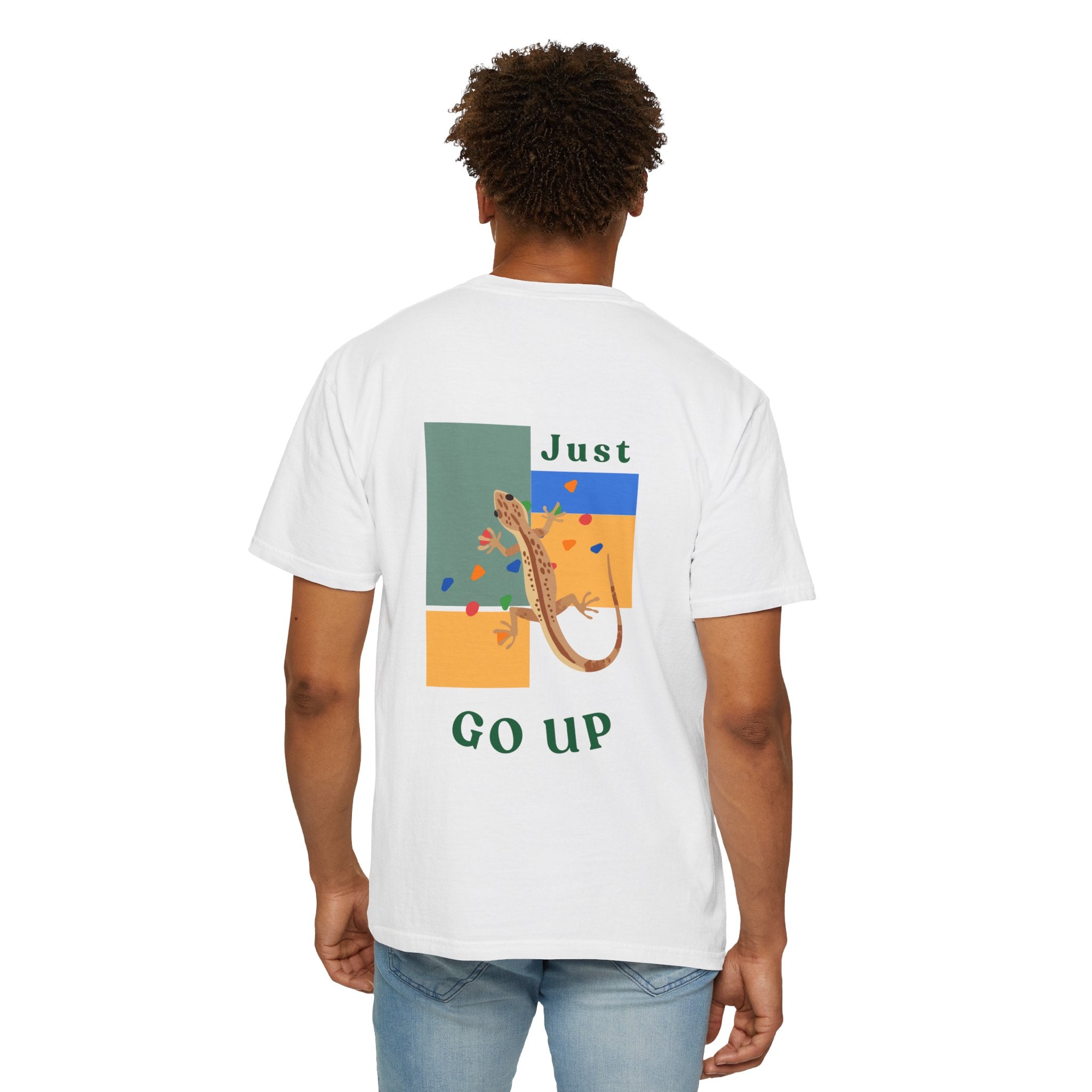 Just Go Up, Lizard Graphic Tee, Funny climbing shirt