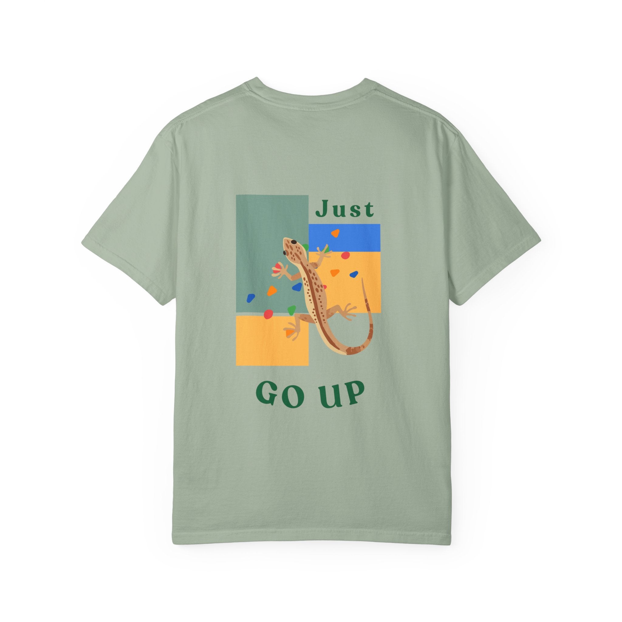 Just Go Up, Lizard Graphic Tee, Funny climbing shirt