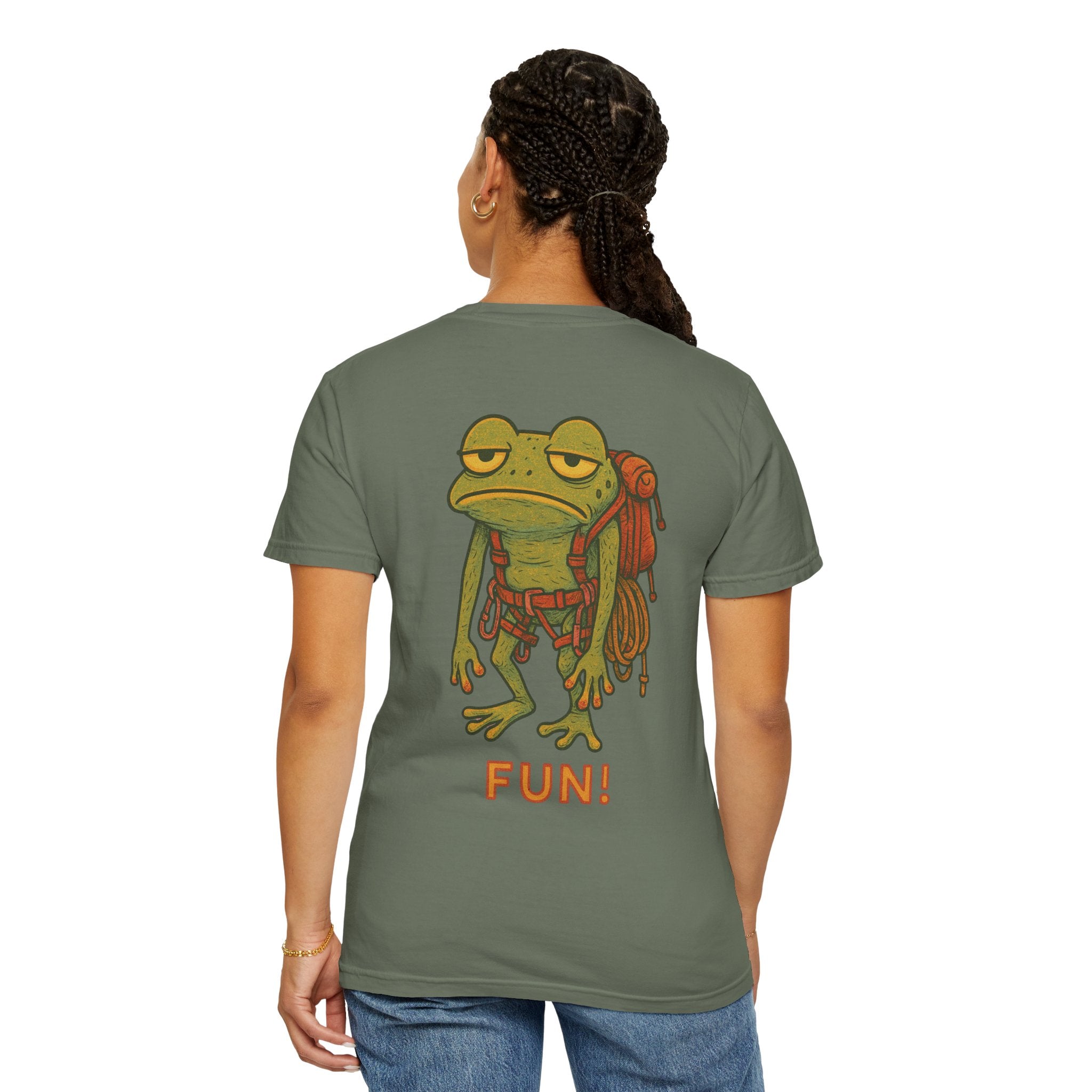 Funny Climbing Unisex T-Shirt with Frog Design