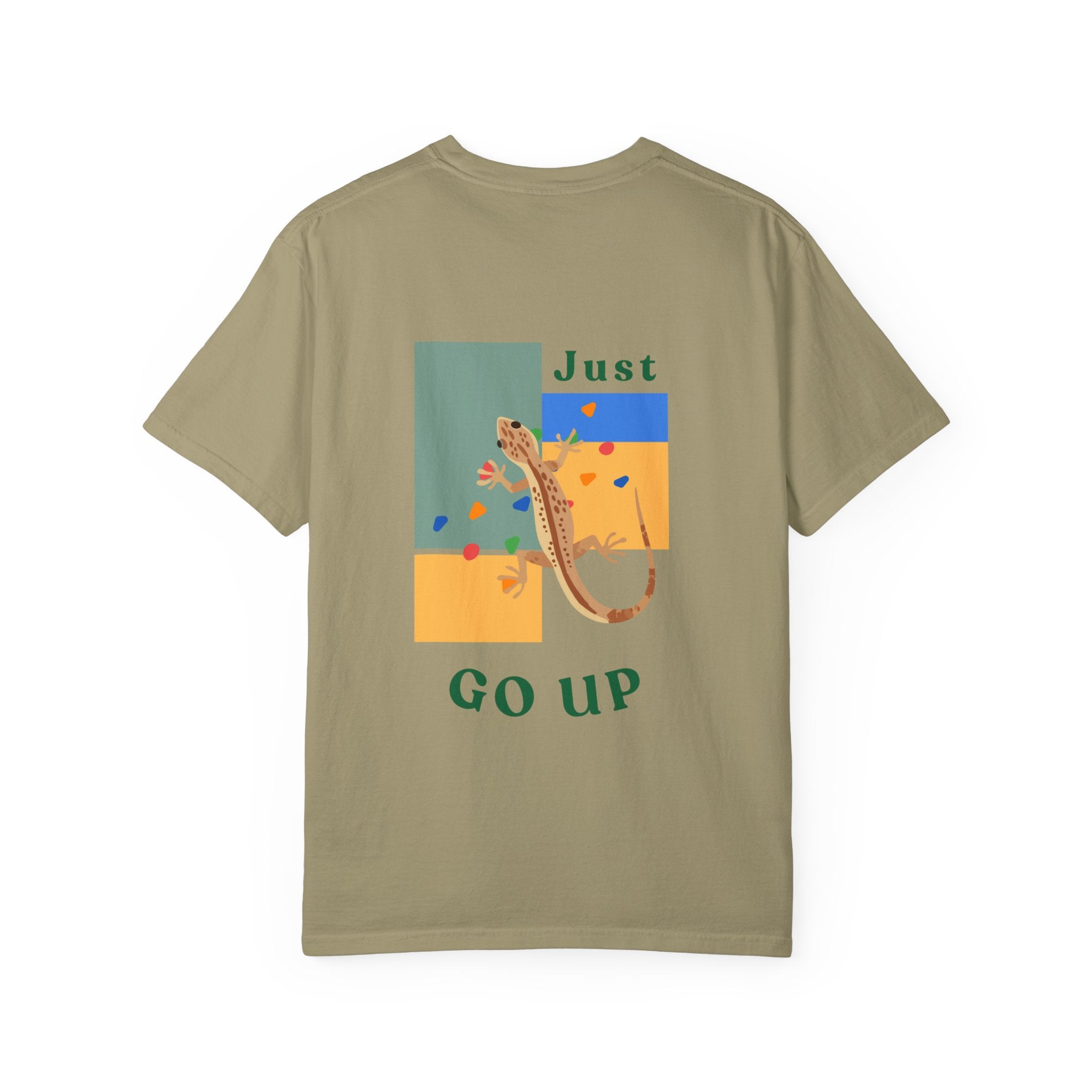 Just Go Up, Lizard Graphic Tee, Funny climbing shirt