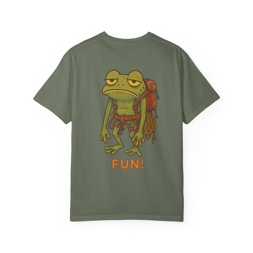 Funny Climbing Unisex T-Shirt with Frog Design