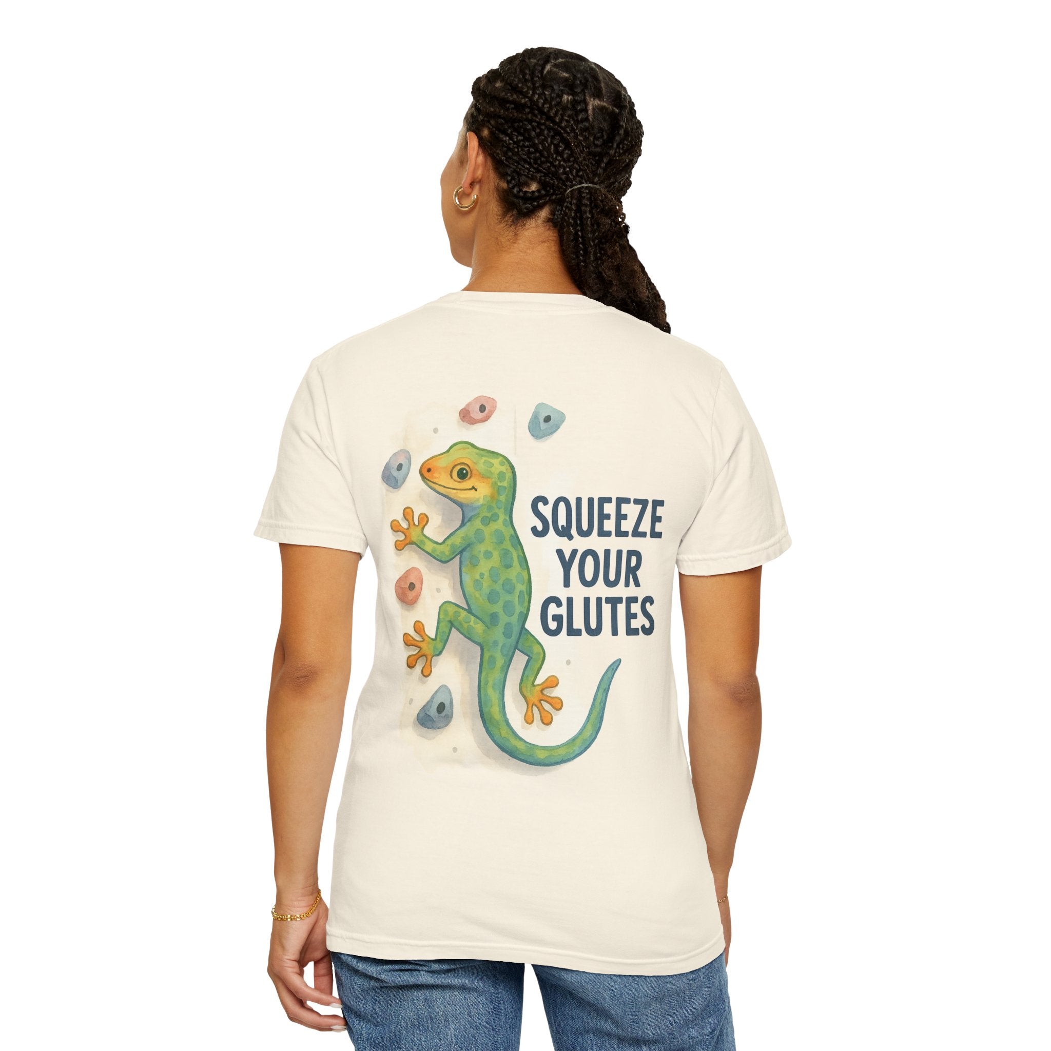 Funny Climbing T-Shirt - "Squeeze Your Glutes" Graphic Tee