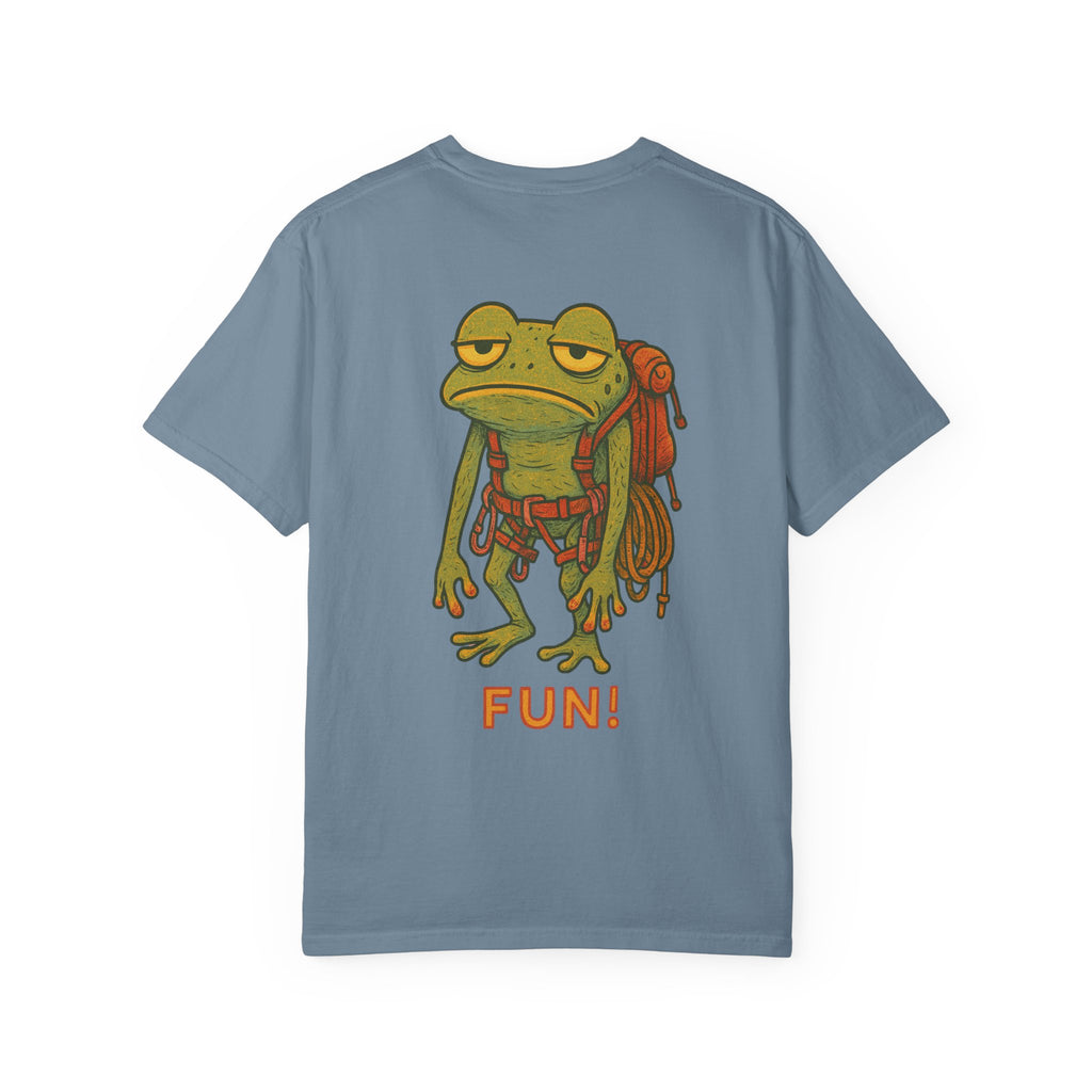 Funny Climbing Unisex T-Shirt with Frog Design