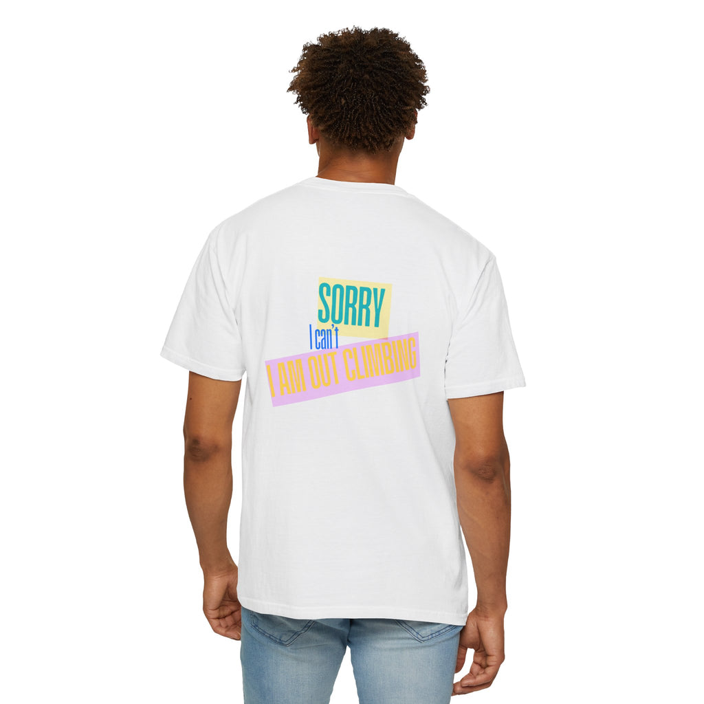 Sorry I Can’t — Fan Club Tee (White Garment-Dyed T-Shirt)
