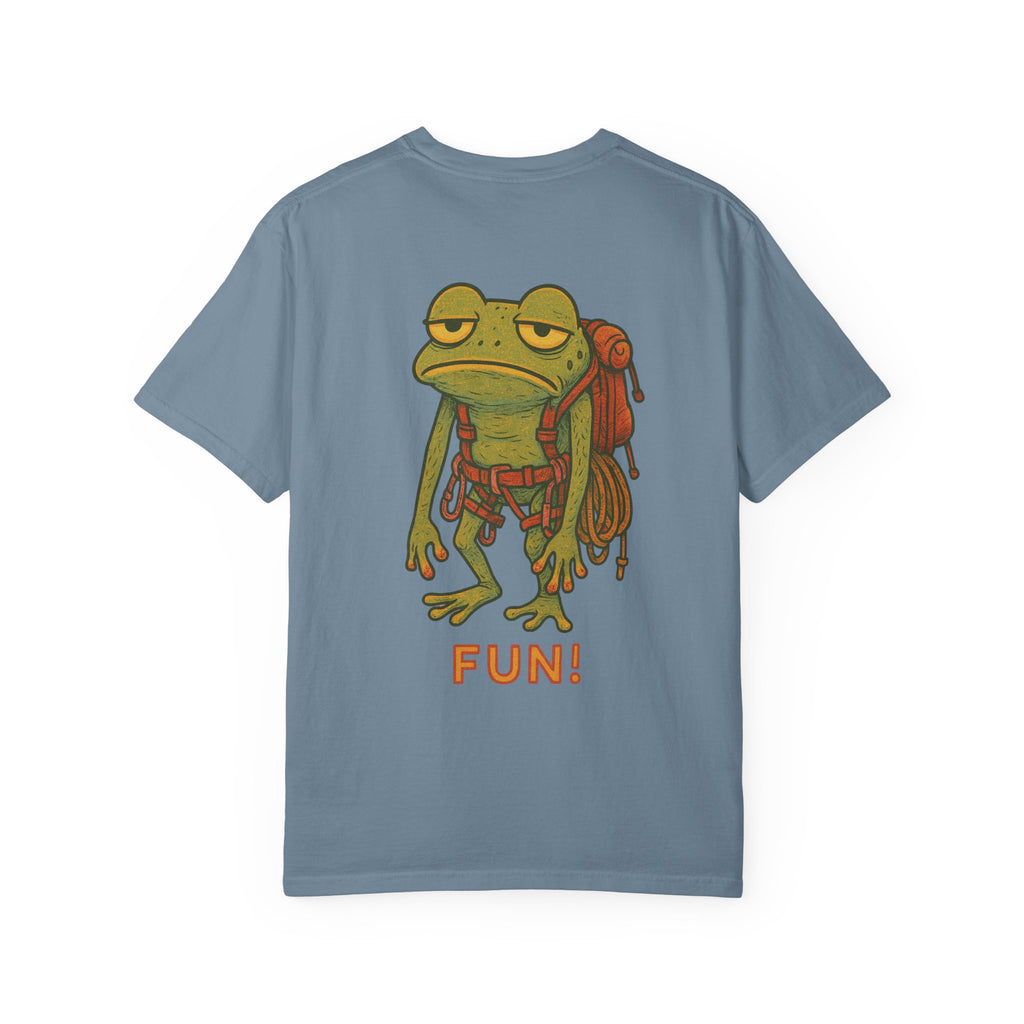 Funny Climbing Unisex T-Shirt with Frog Design