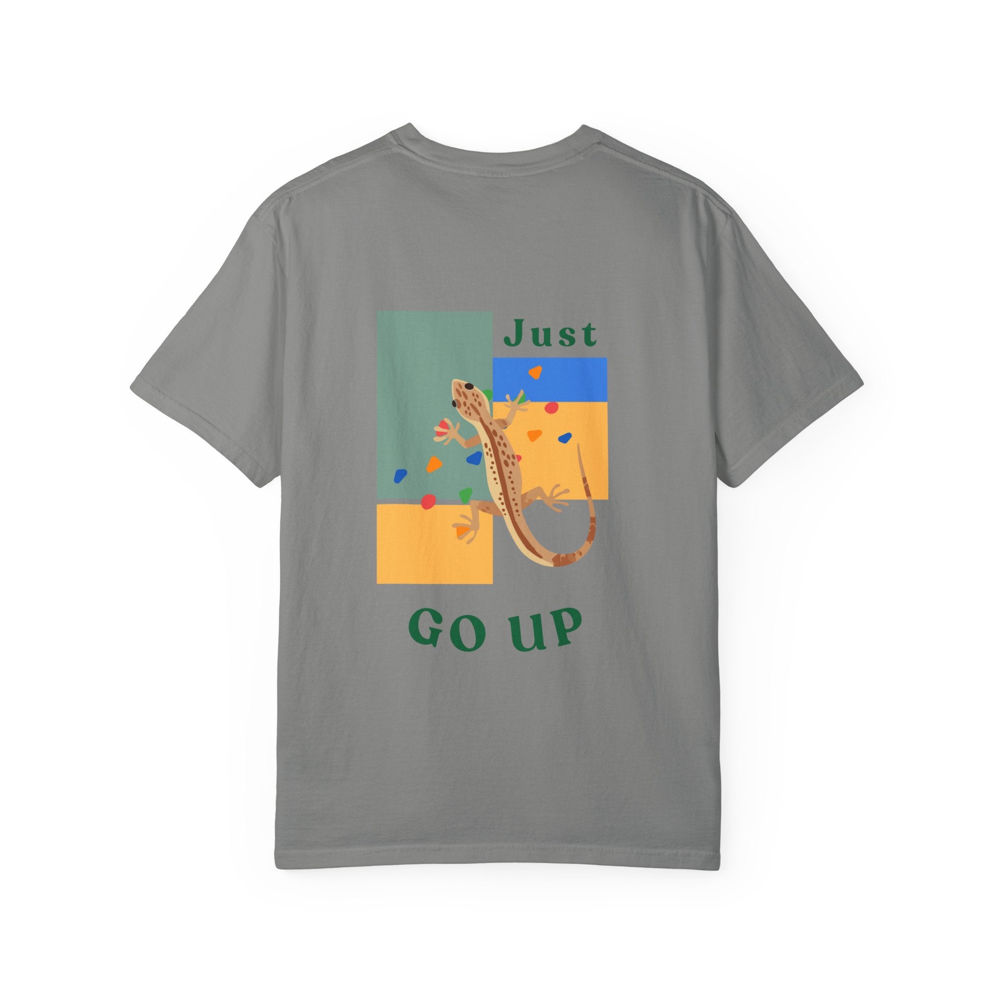 Just Go Up, Lizard Graphic Tee, Funny climbing shirt