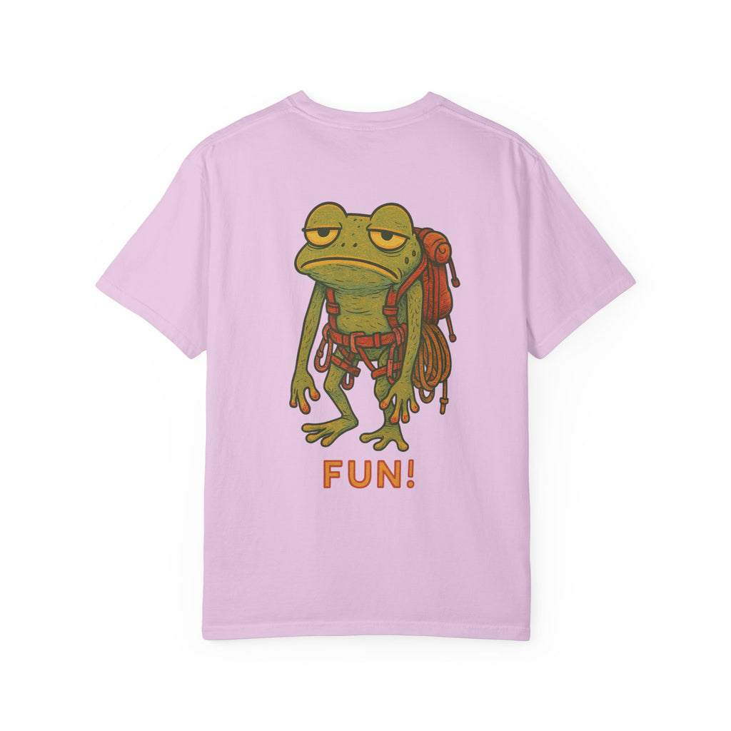 Funny Climbing Unisex T-Shirt with Frog Design