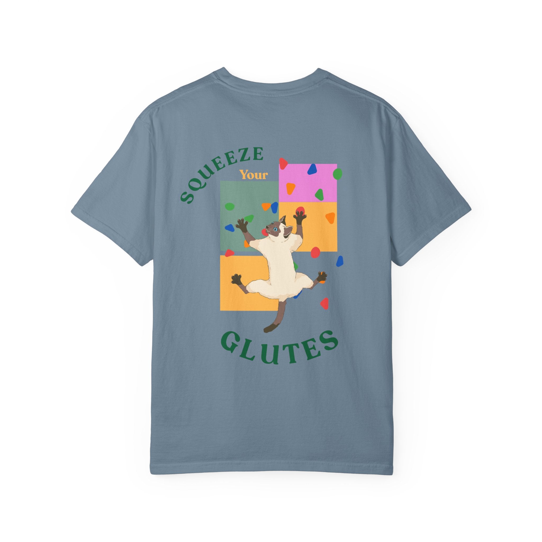 Fun Motivational Fitness T-shirt - Squeeze Your Glutes | Cat