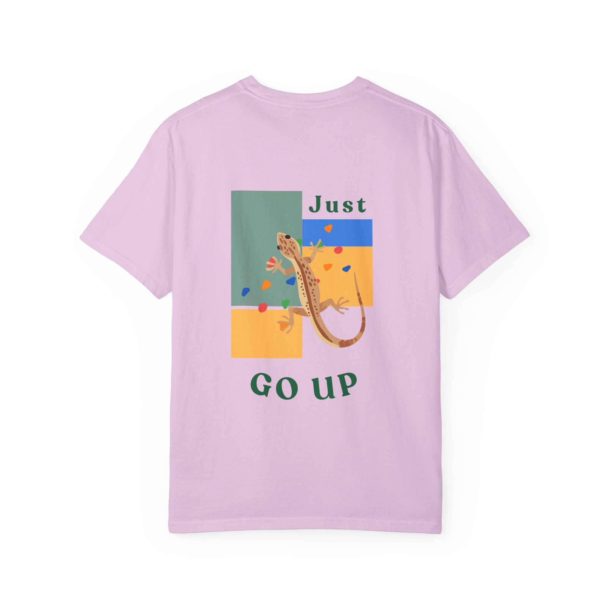 Just Go Up, Lizard Graphic Tee, Funny climbing shirt