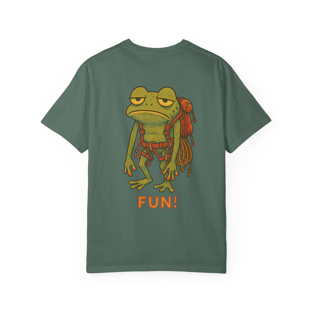 Funny Climbing Unisex T-Shirt with Frog Design