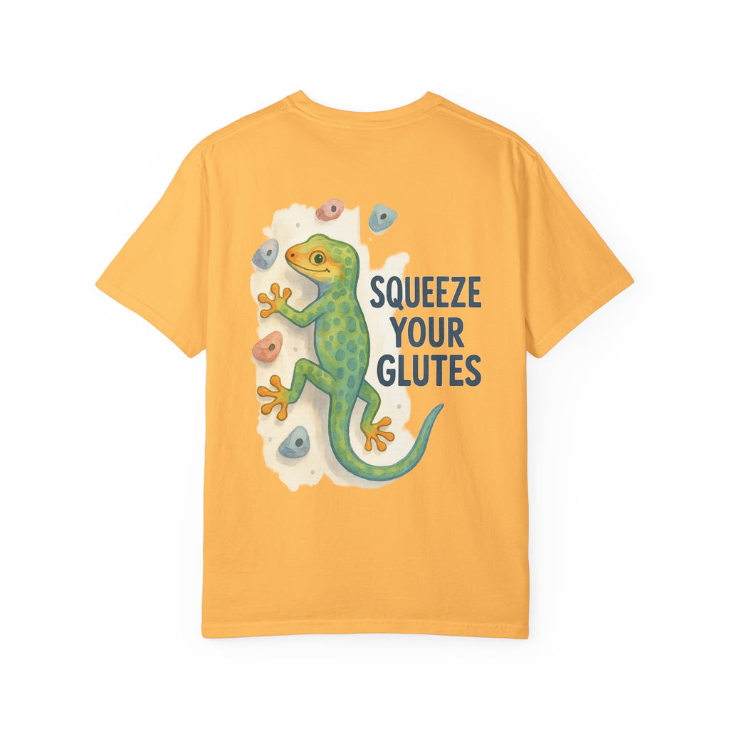 Funny Climbing T-Shirt - "Squeeze Your Glutes" Graphic Tee