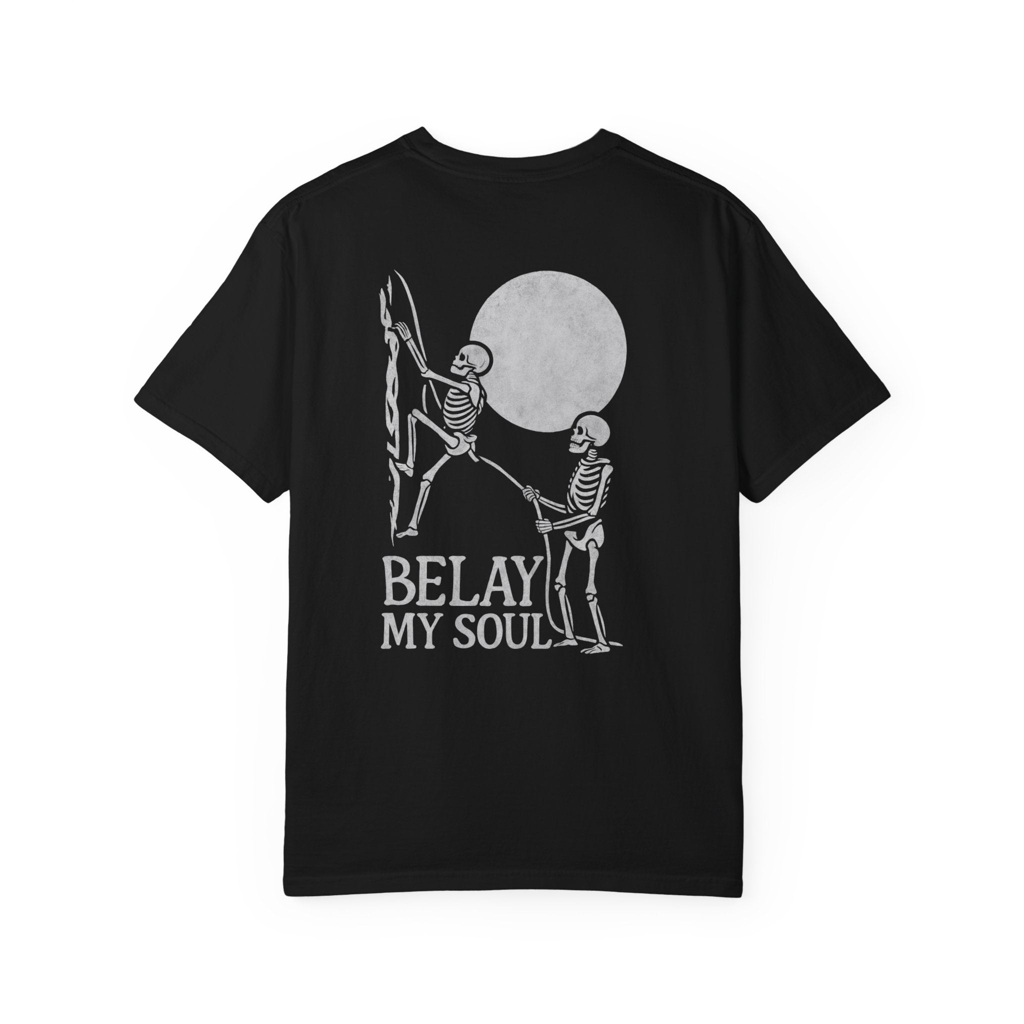 Belay My Soul Unisex Softstyle T-Shirt | Funny Graphic Tee for Climbers, Outdoor Adventure Gift, Camping Apparel, Unique Humor Shirt