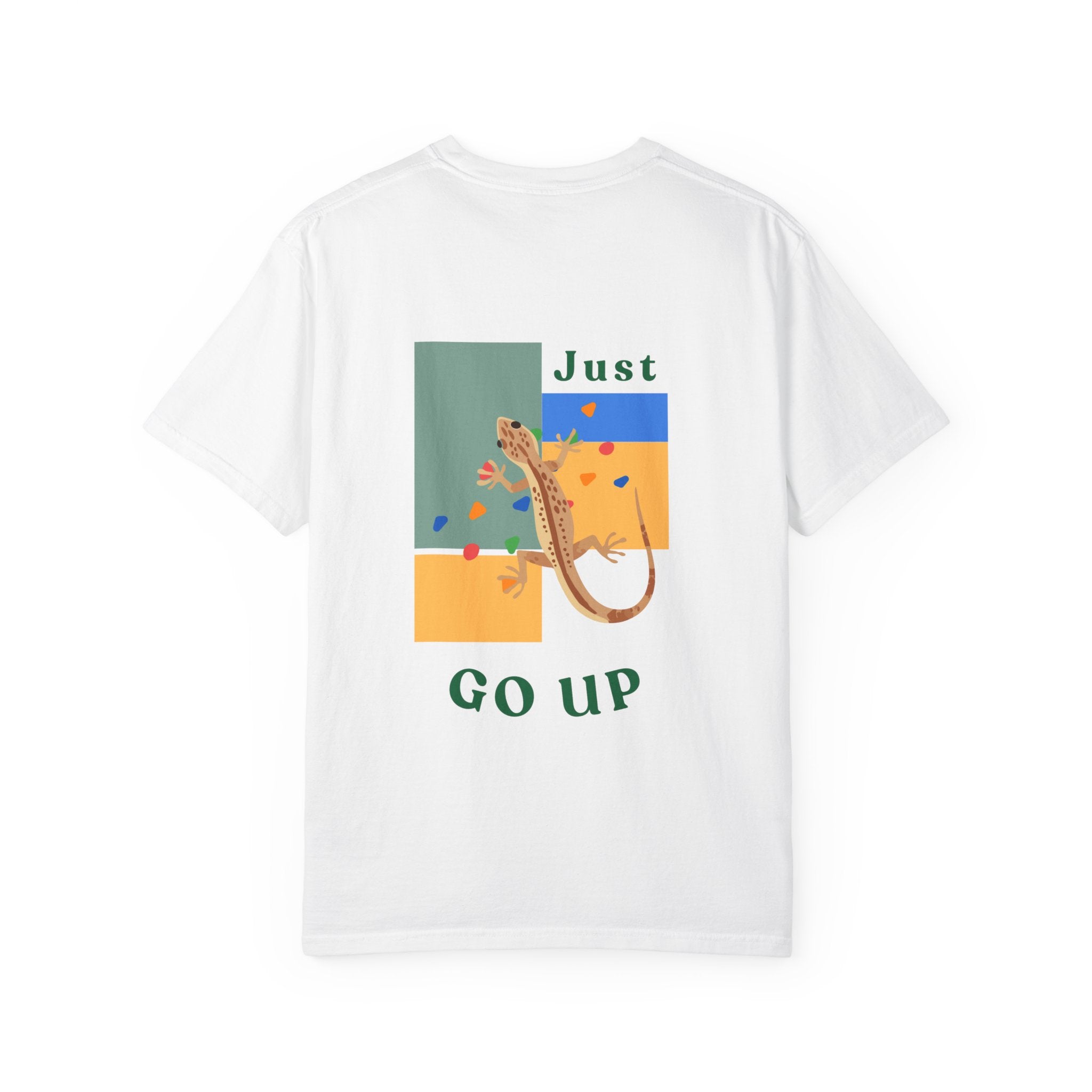 Just Go Up, Lizard Graphic Tee, Funny climbing shirt