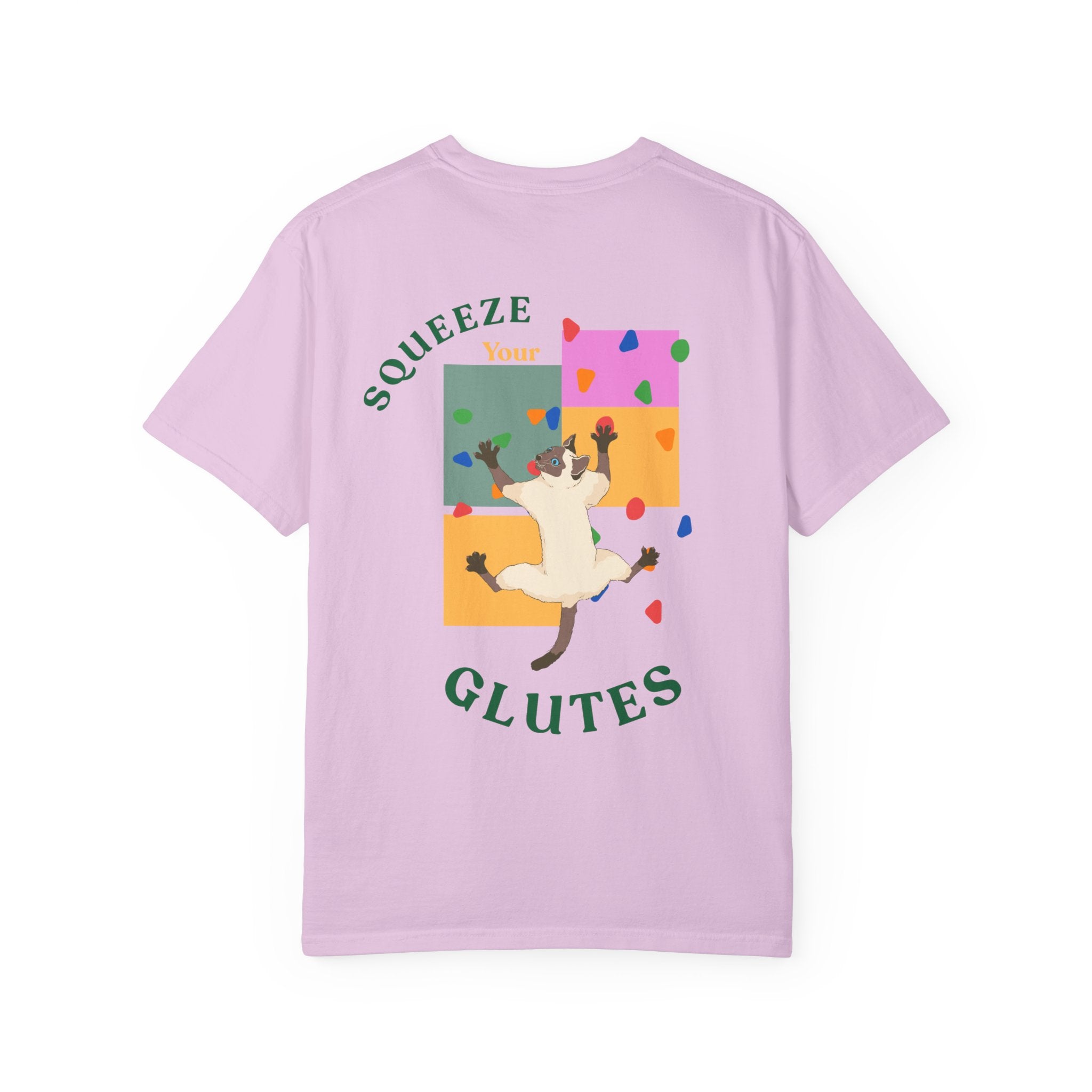 Fun Motivational Fitness T-shirt - Squeeze Your Glutes | Cat