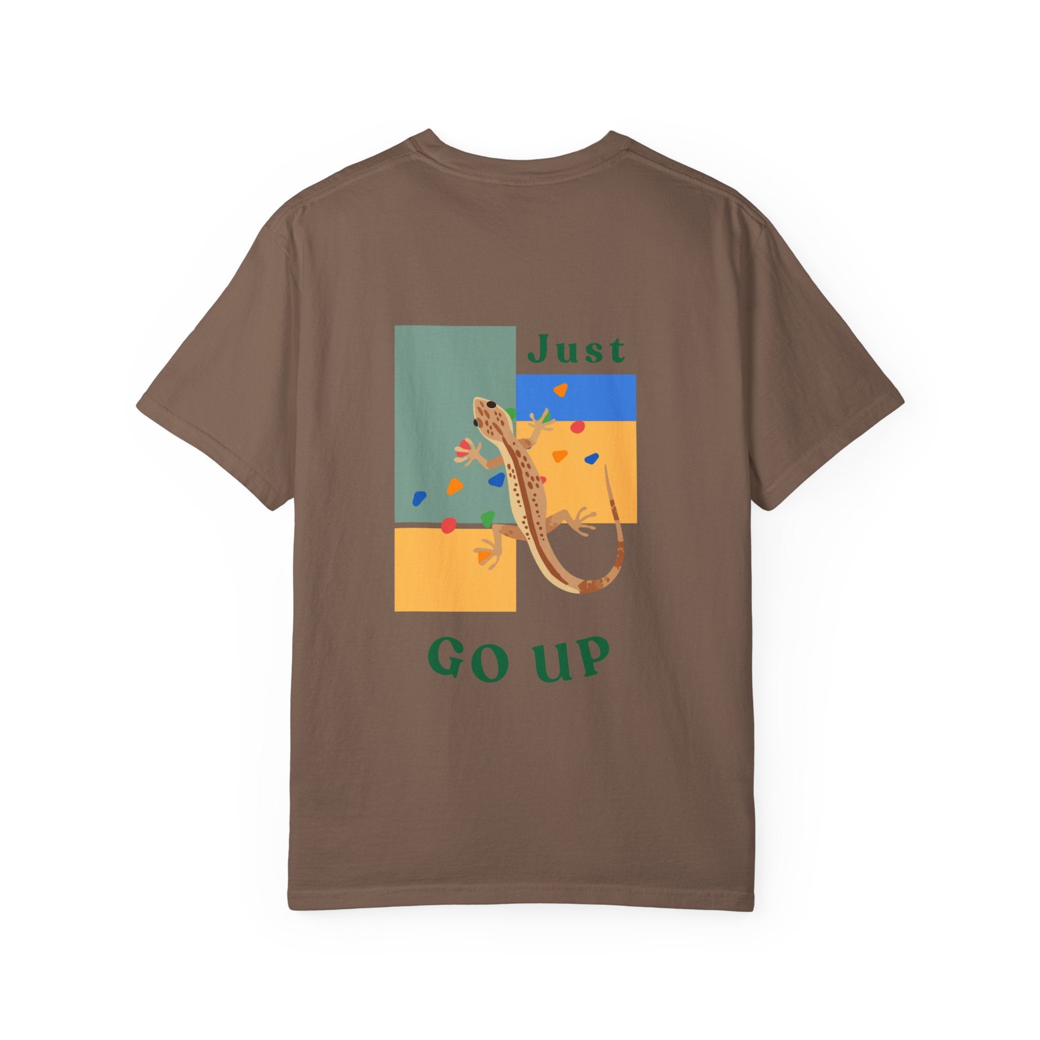 Just Go Up, Lizard Graphic Tee, Funny climbing shirt