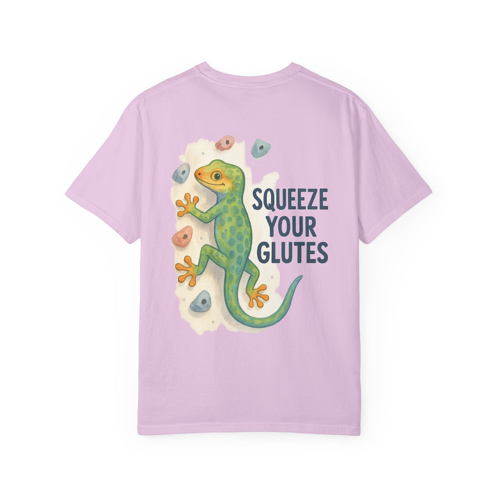 Funny Climbing T-Shirt - "Squeeze Your Glutes" Graphic Tee