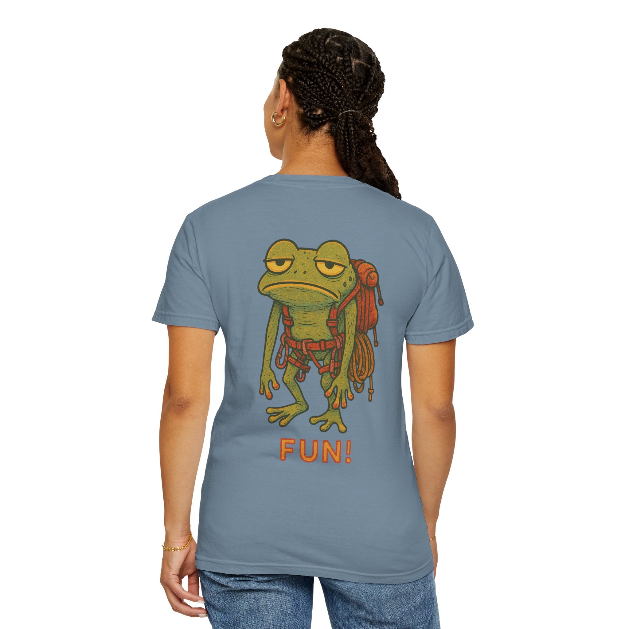 Funny Climbing Unisex T-Shirt with Frog Design