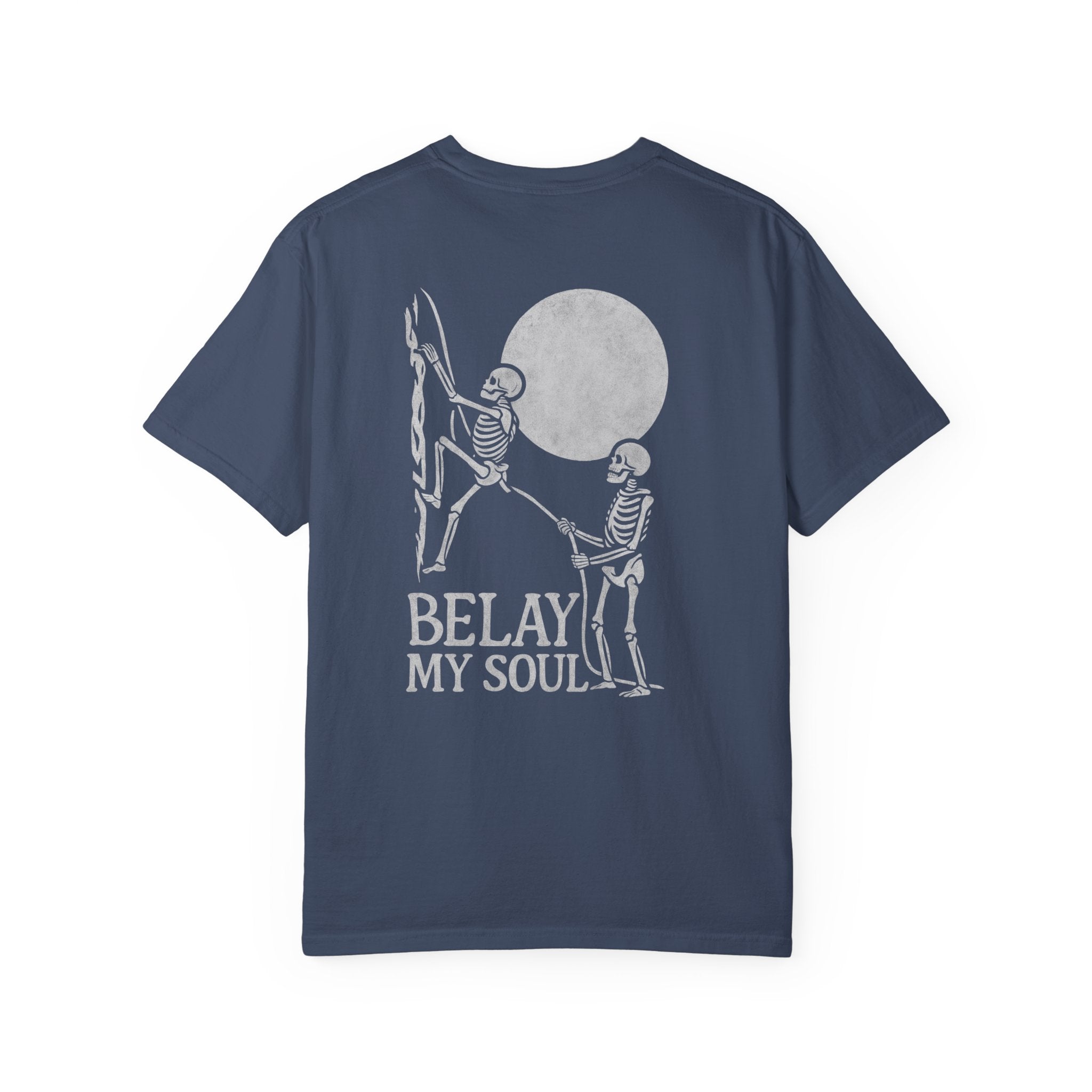 Belay My Soul Unisex Softstyle T-Shirt | Funny Graphic Tee for Climbers, Outdoor Adventure Gift, Camping Apparel, Unique Humor Shirt